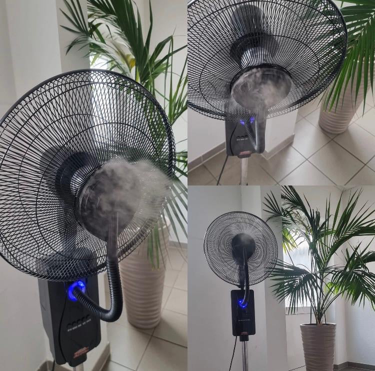 MAUK 16” Standventilator mit Sprüh-Nebel-Kühlung – 80 W