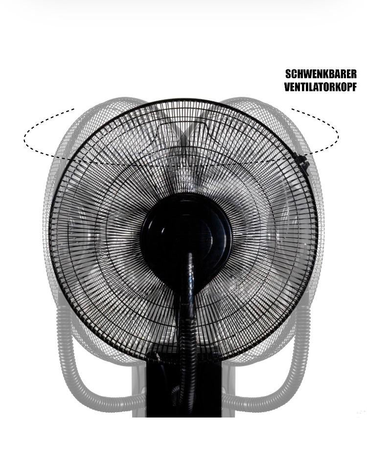 MAUK 16” Standventilator mit Sprüh-Nebel-Kühlung – 80 W