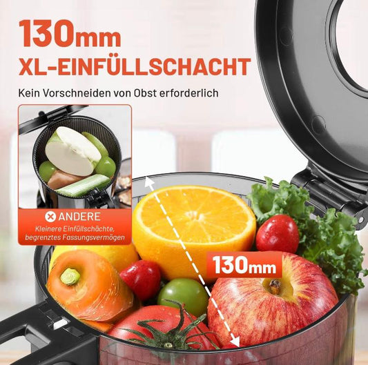 VELOJA Slow Juicer Pro Kaltpresse Entsafter für ganzes Obst Gemüse U. Rezeptbuch